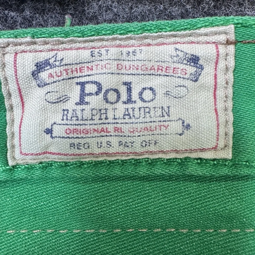 Polo Ralph Lauren Tomsky Skinny Jeans Womens 32 Green Stretch Mid Rise Pants